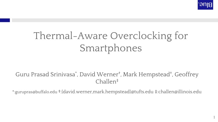 thermal aware overclocking for smartphones