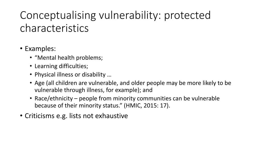 conceptualising vulnerability protected