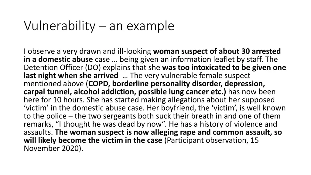 vulnerability an example