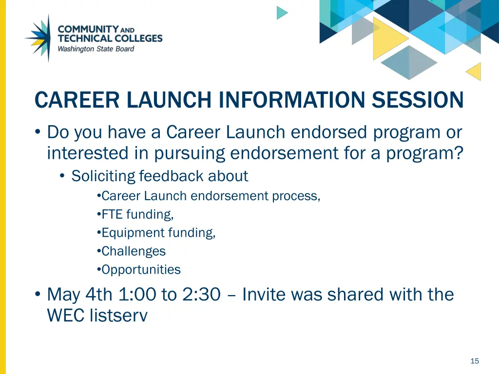 career launch information session do you have