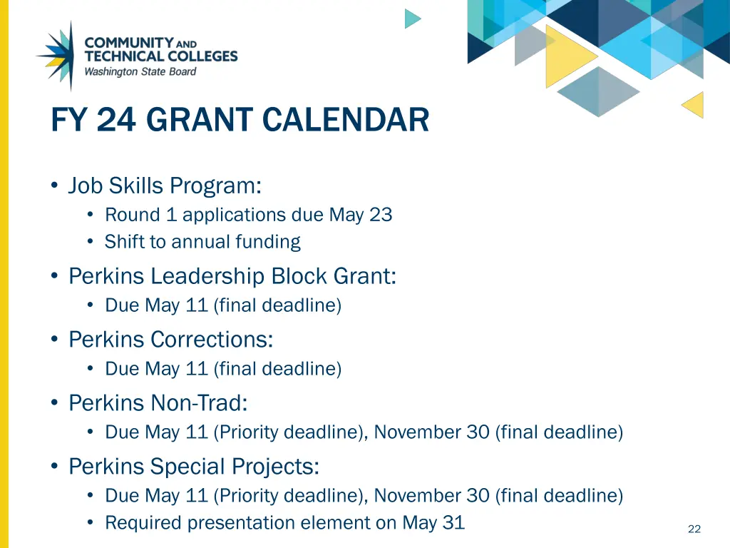 fy 24 grant calendar