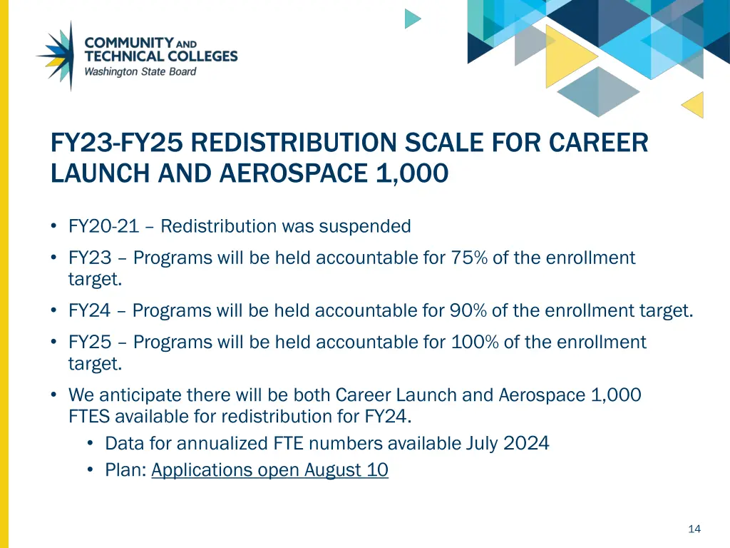 fy23 fy25 redistribution scale for career launch