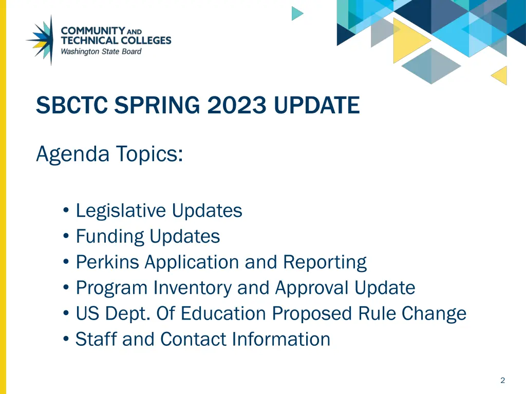 sbctc spring 2023 update