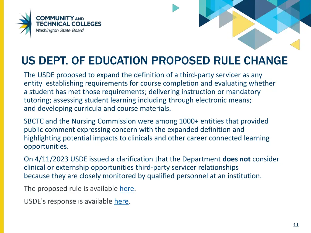 us dept of education proposed rule change