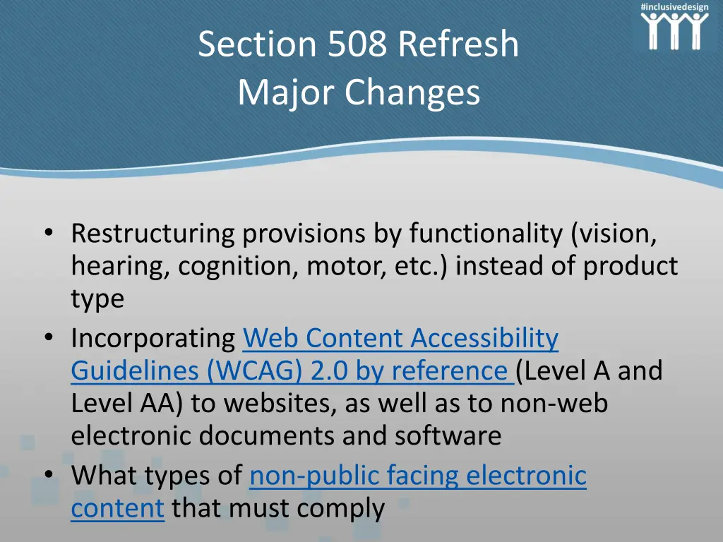 section 508 refresh major changes