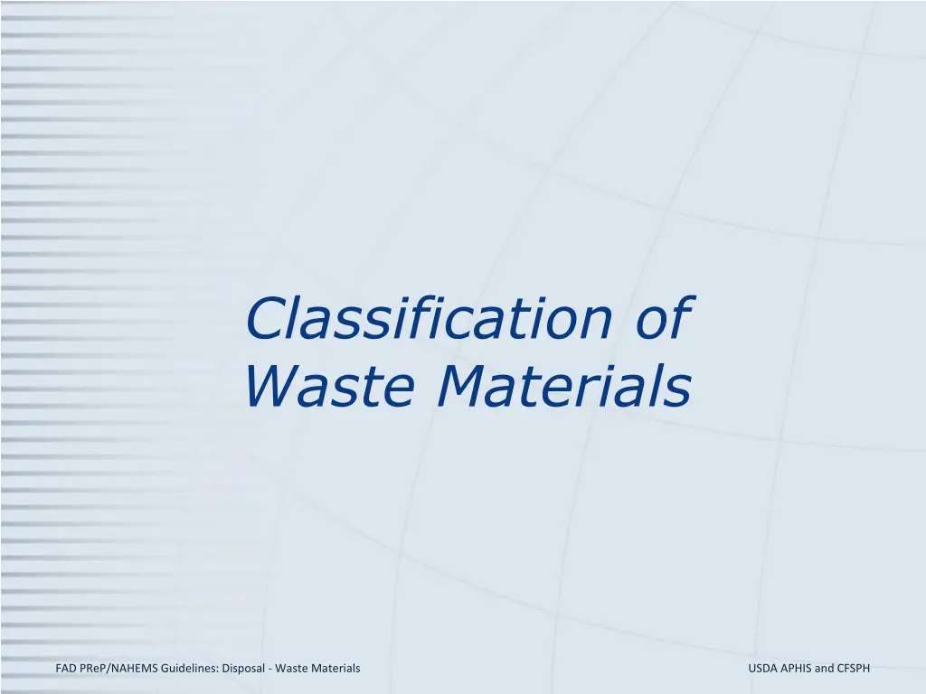 classification of waste materials