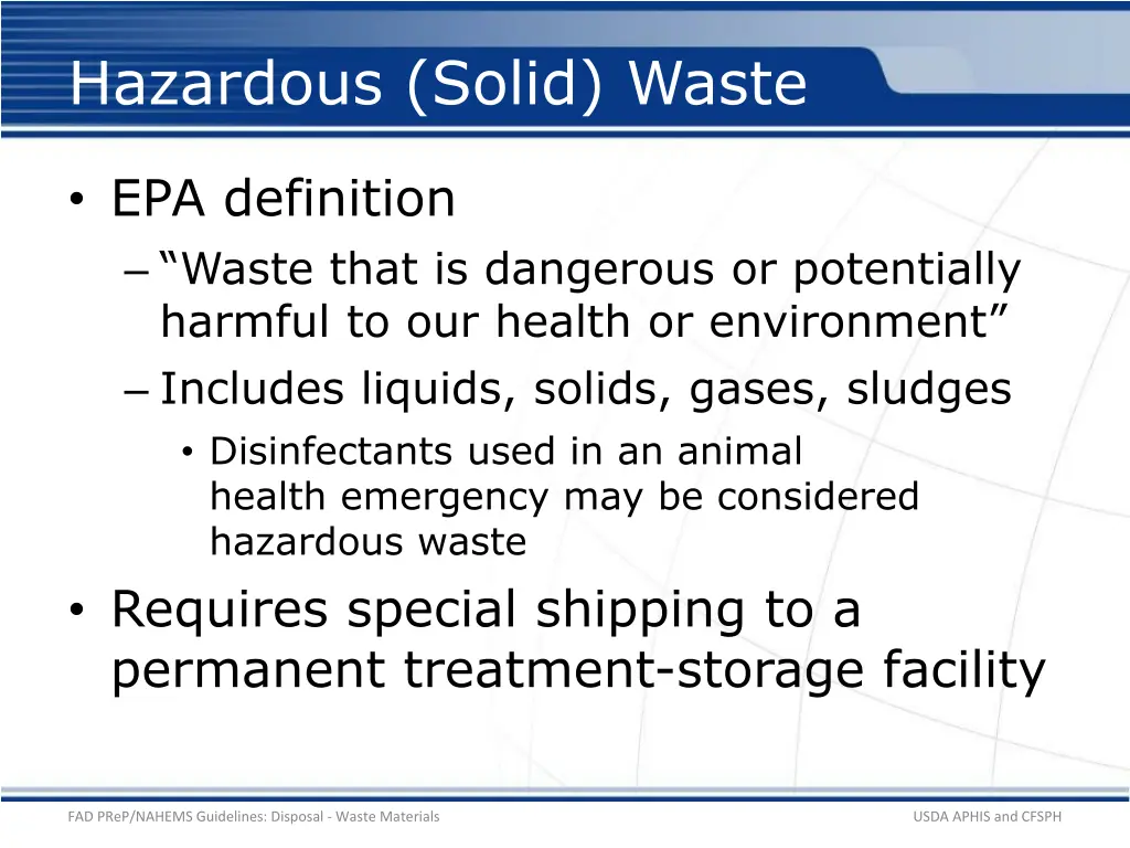 hazardous solid waste