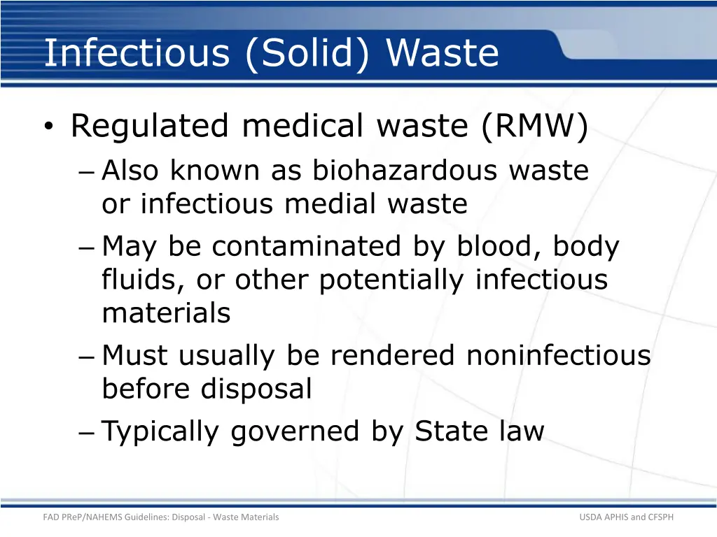 infectious solid waste