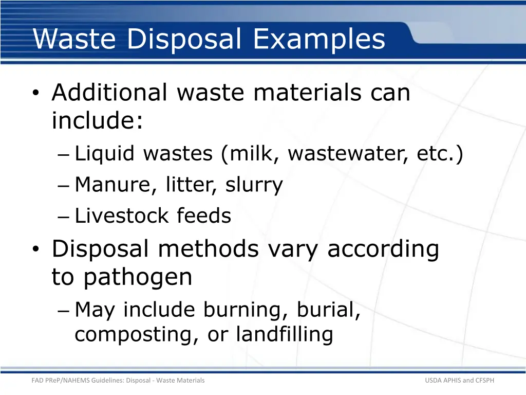 waste disposal examples
