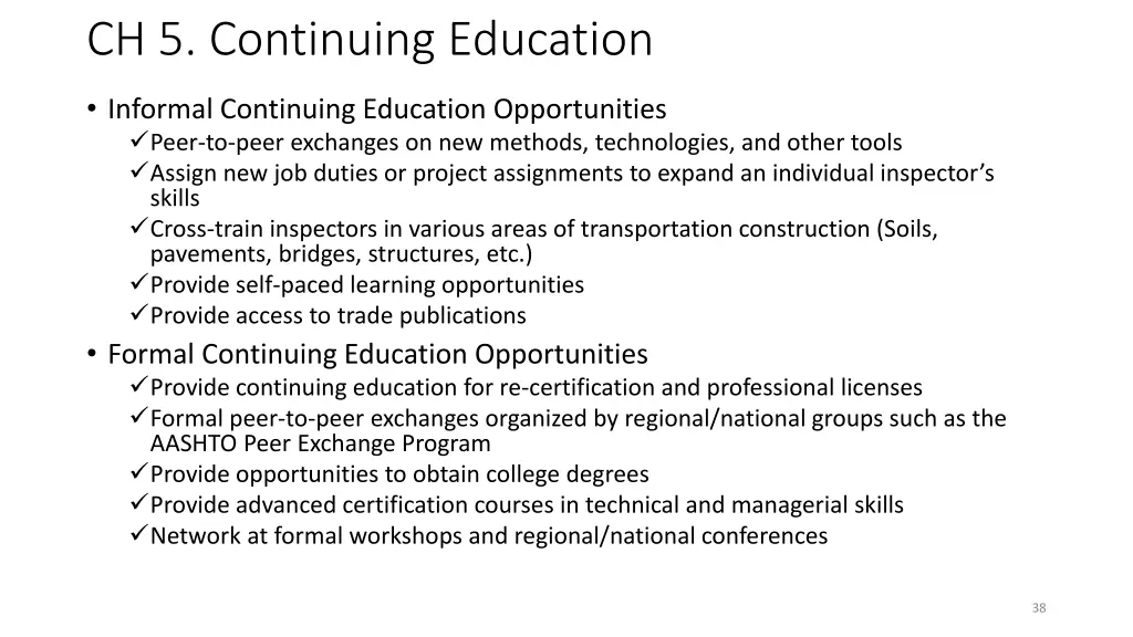 ch 5 continuing education