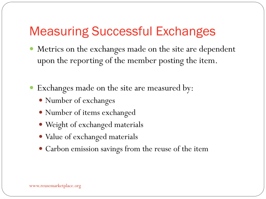 measuring successful exchanges