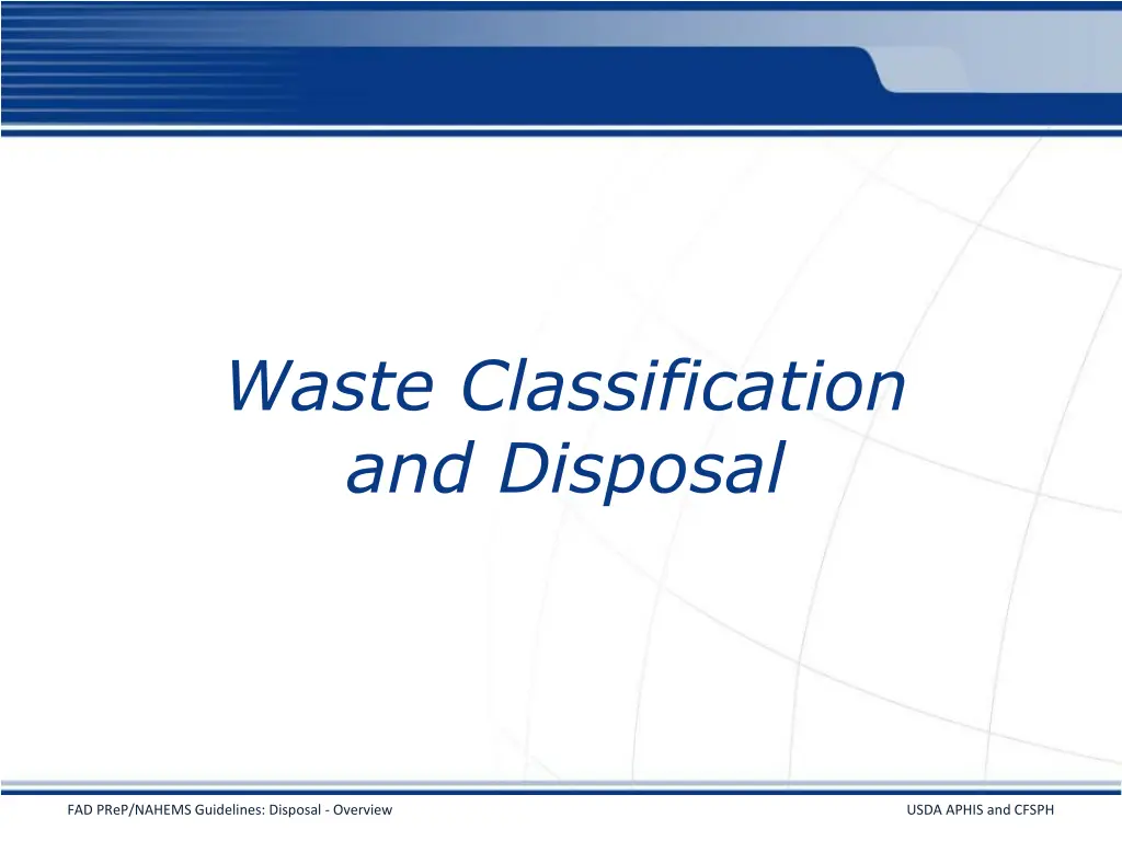 waste classification and disposal