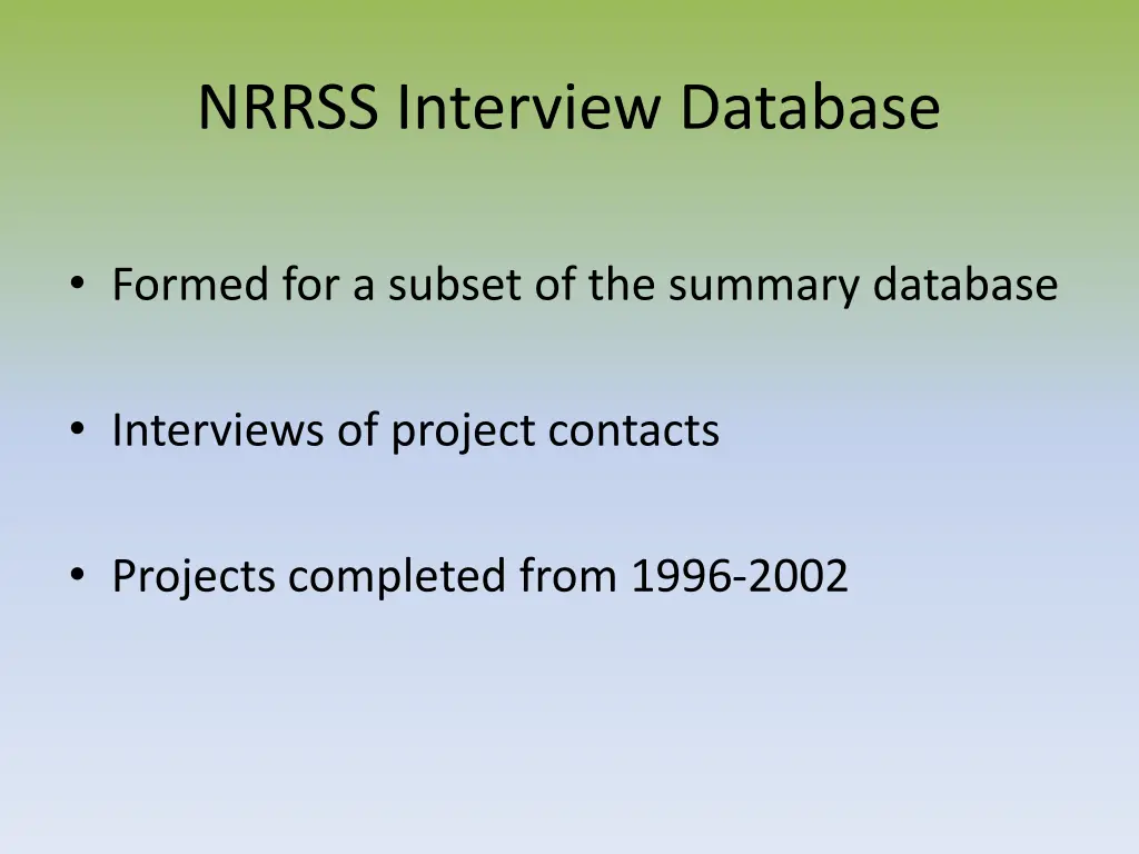 nrrss interview database