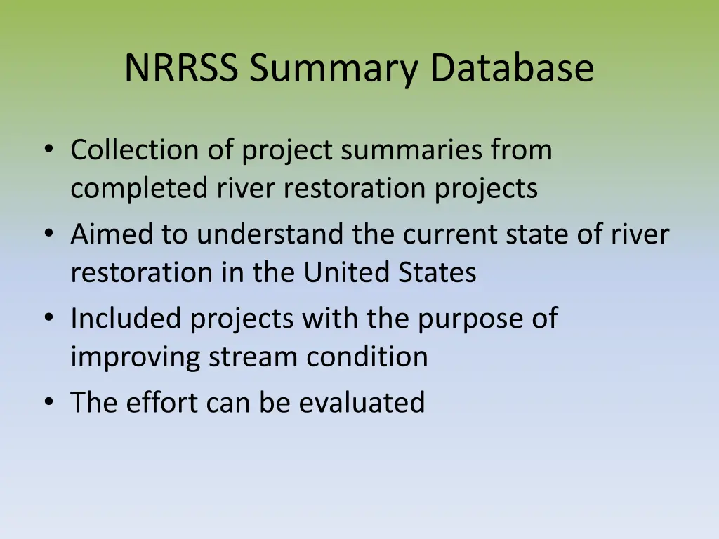 nrrss summary database