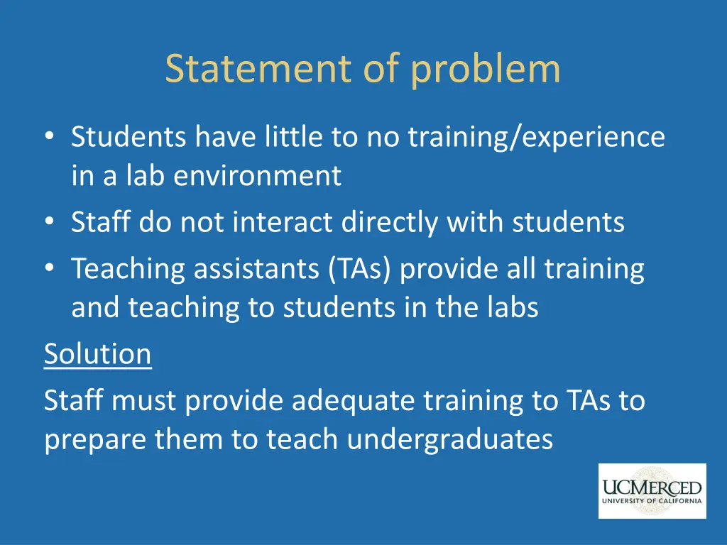 statement of problem