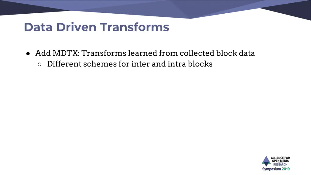 data driven transforms