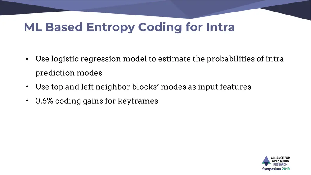 ml based entropy coding for intra 3
