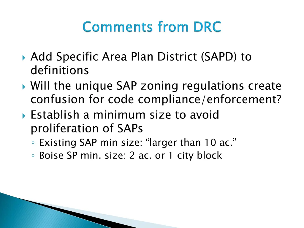 add specific area plan district sapd
