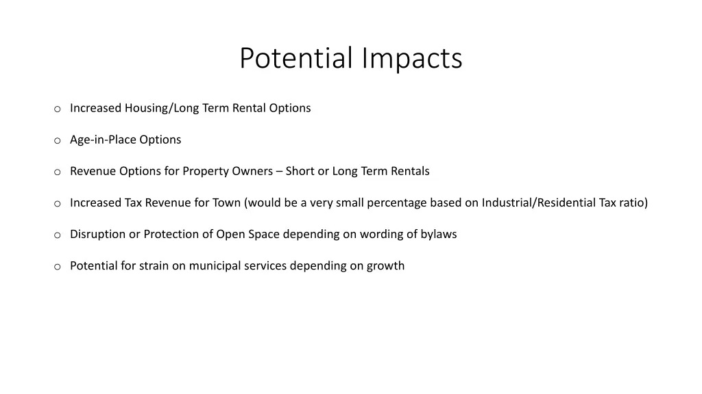 potential impacts