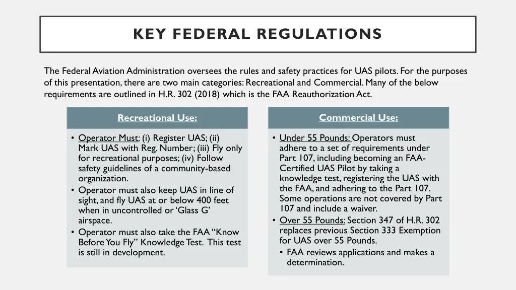key federal regulations