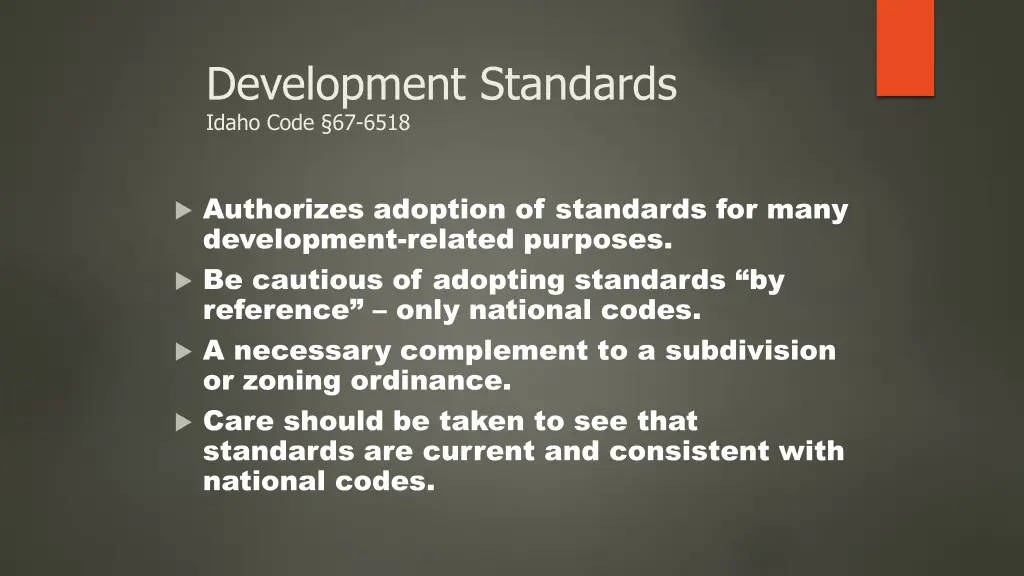 development standards idaho code 67 6518