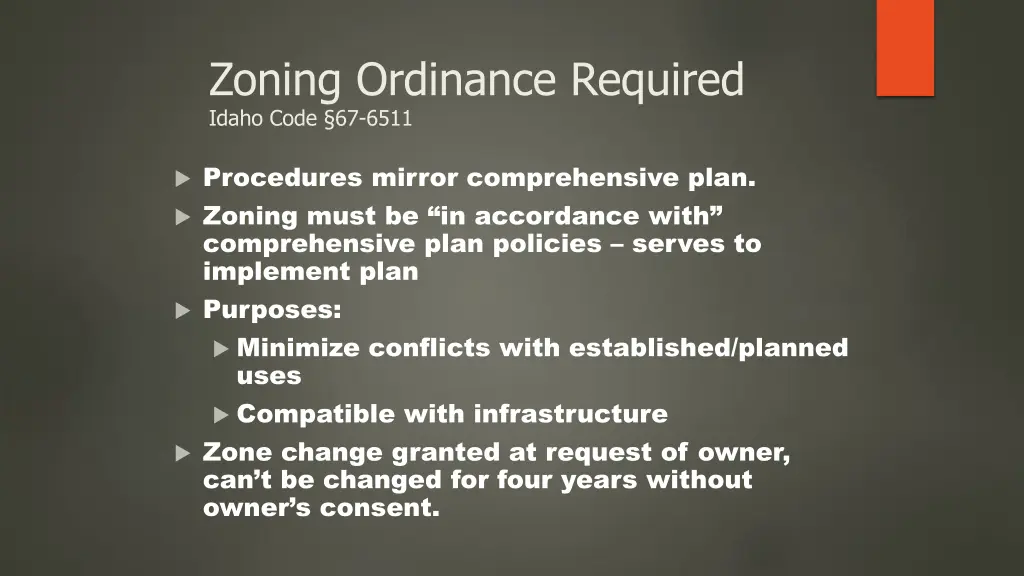 zoning ordinance required idaho code 67 6511