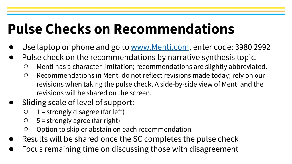 pulse checks on recommendations use laptop