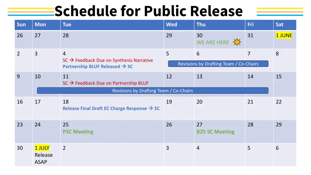 schedule for public release tue