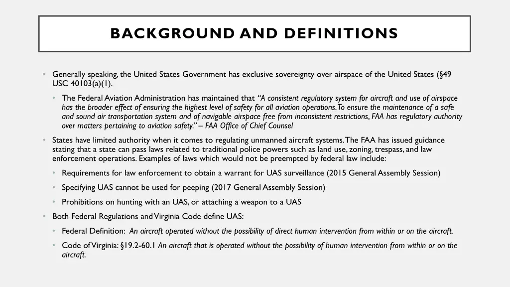 background and definitions