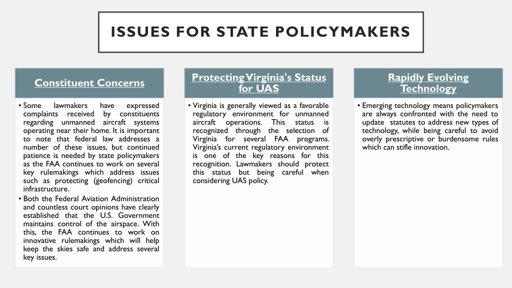 issues for state policymakers