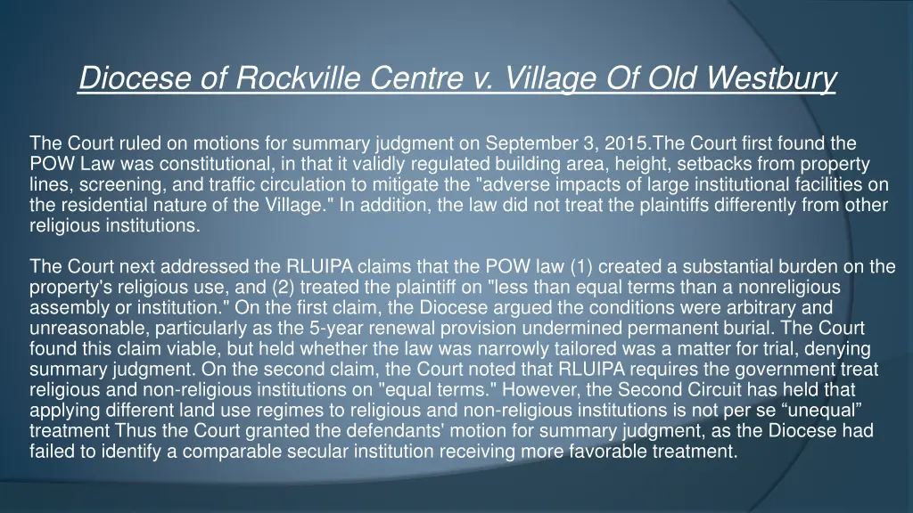 diocese of rockville centre v village 1