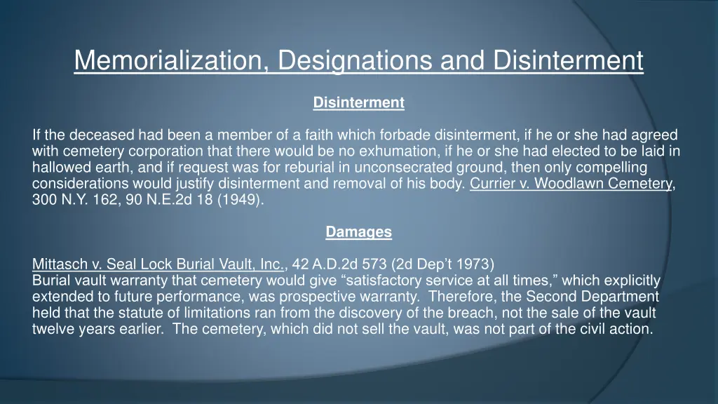 memorialization designations and disinterment 13