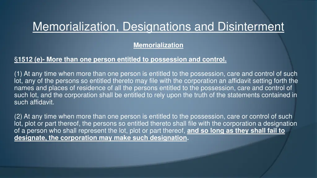 memorialization designations and disinterment 2
