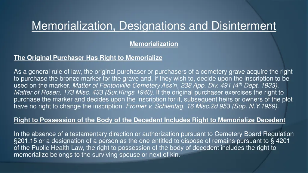 memorialization designations and disinterment 3