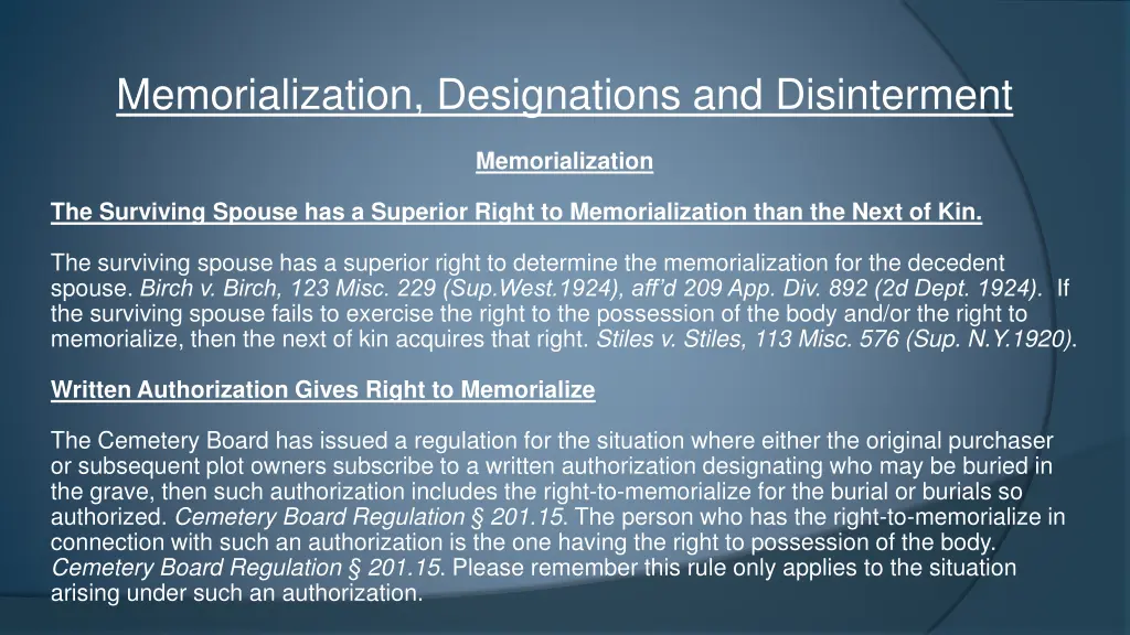 memorialization designations and disinterment 4