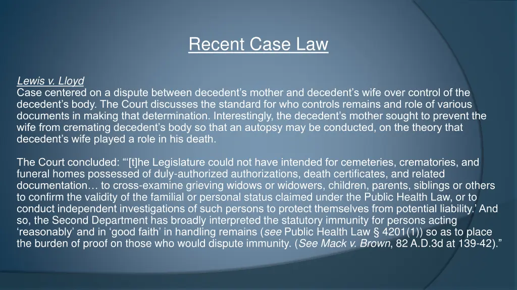 recent case law 1