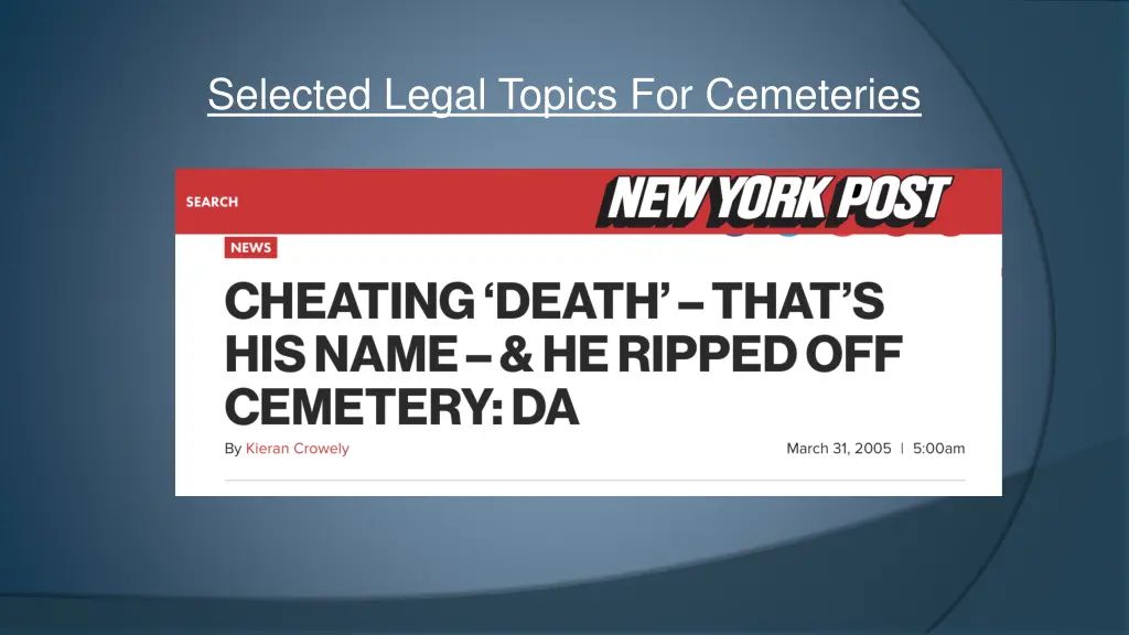 selected legal topics for cemeteries 5