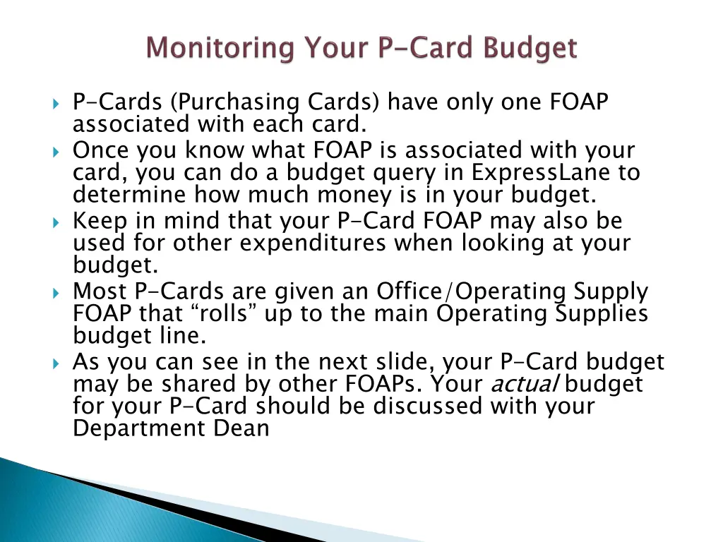 p cards purchasing cards have only one foap