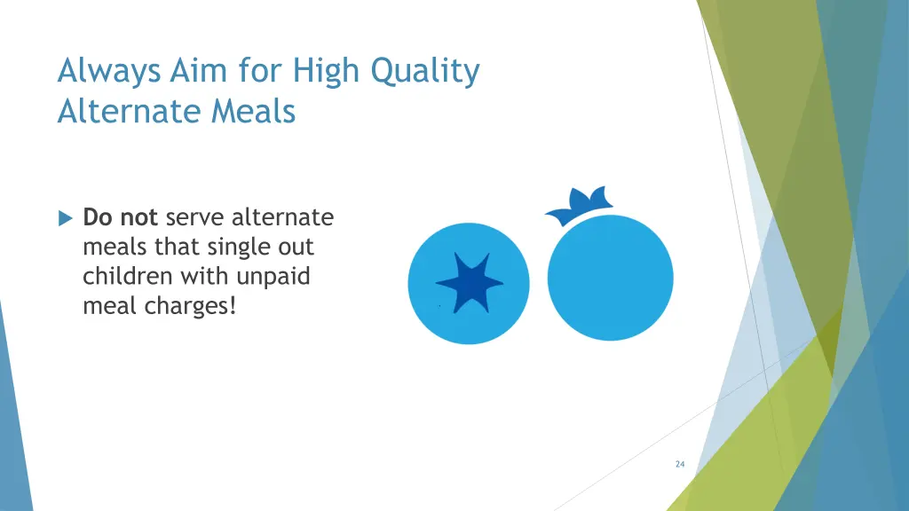 always aim for high quality alternate meals