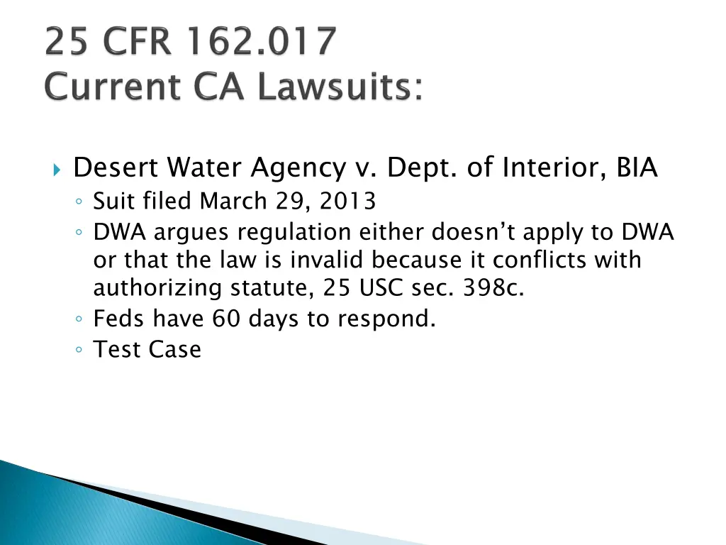 desert water agency v dept of interior bia suit