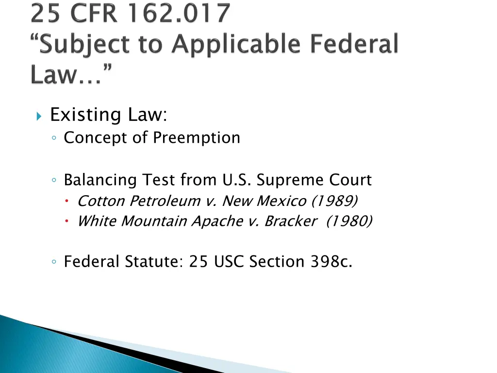 existing law concept of preemption