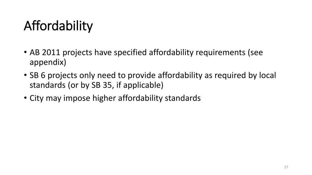 affordability affordability