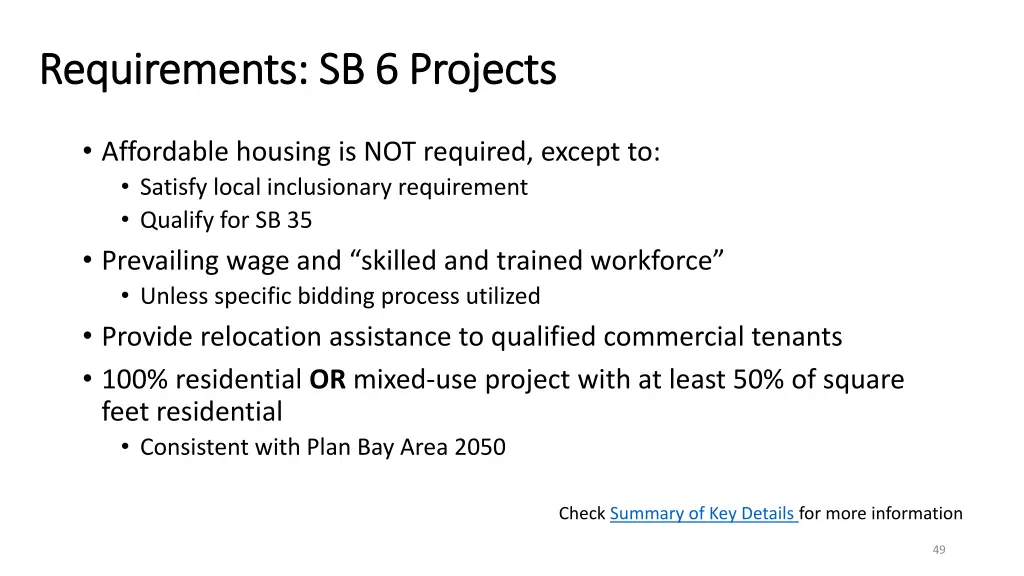 requirements sb 6 projects requirements