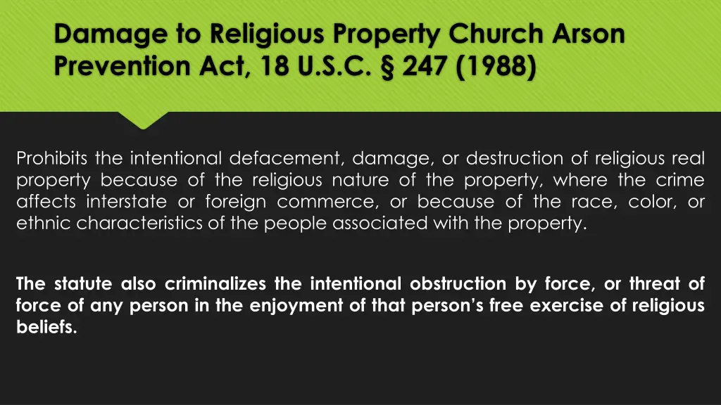 damage to religious property church arson