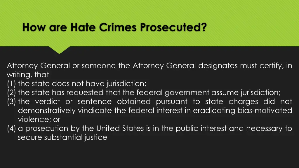 how are hate crimes prosecuted