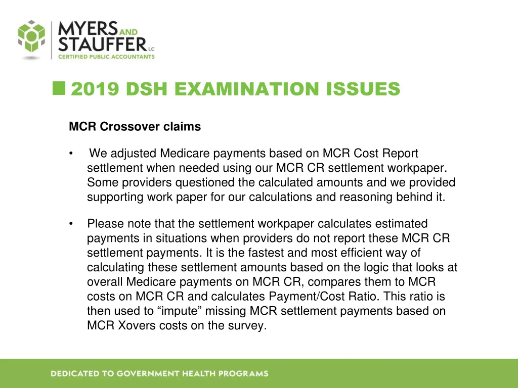2019 dsh examination issues 1