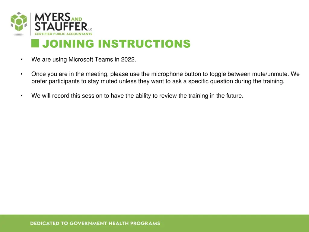 joining instructions