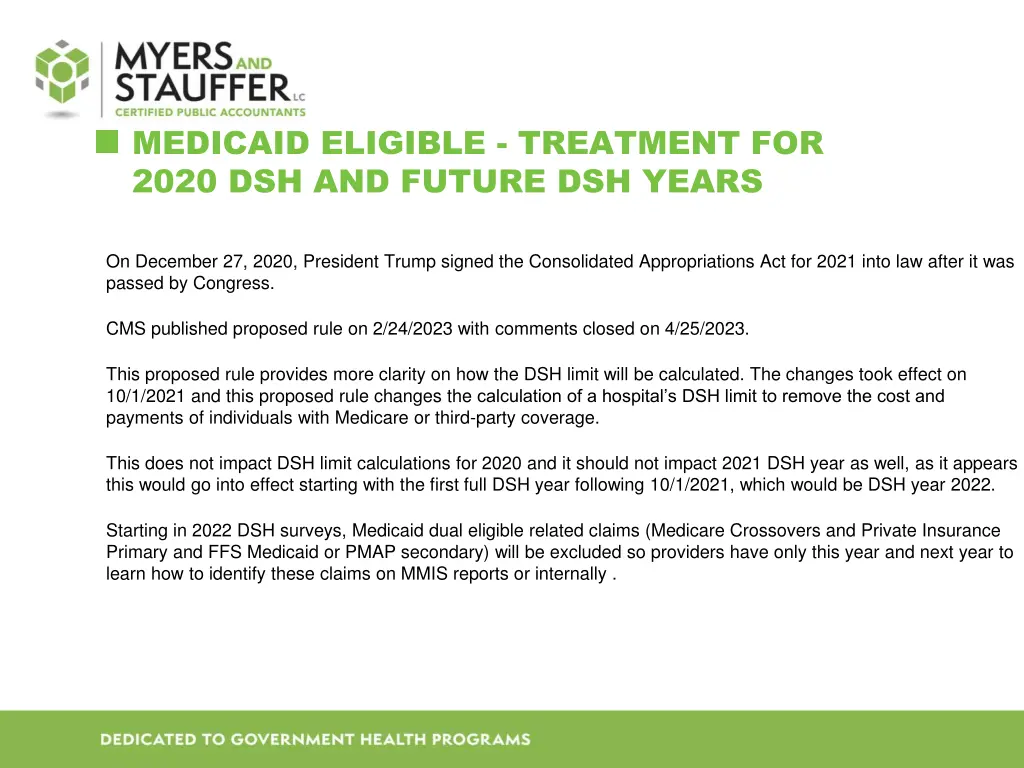 medicaid eligible treatment for 2020