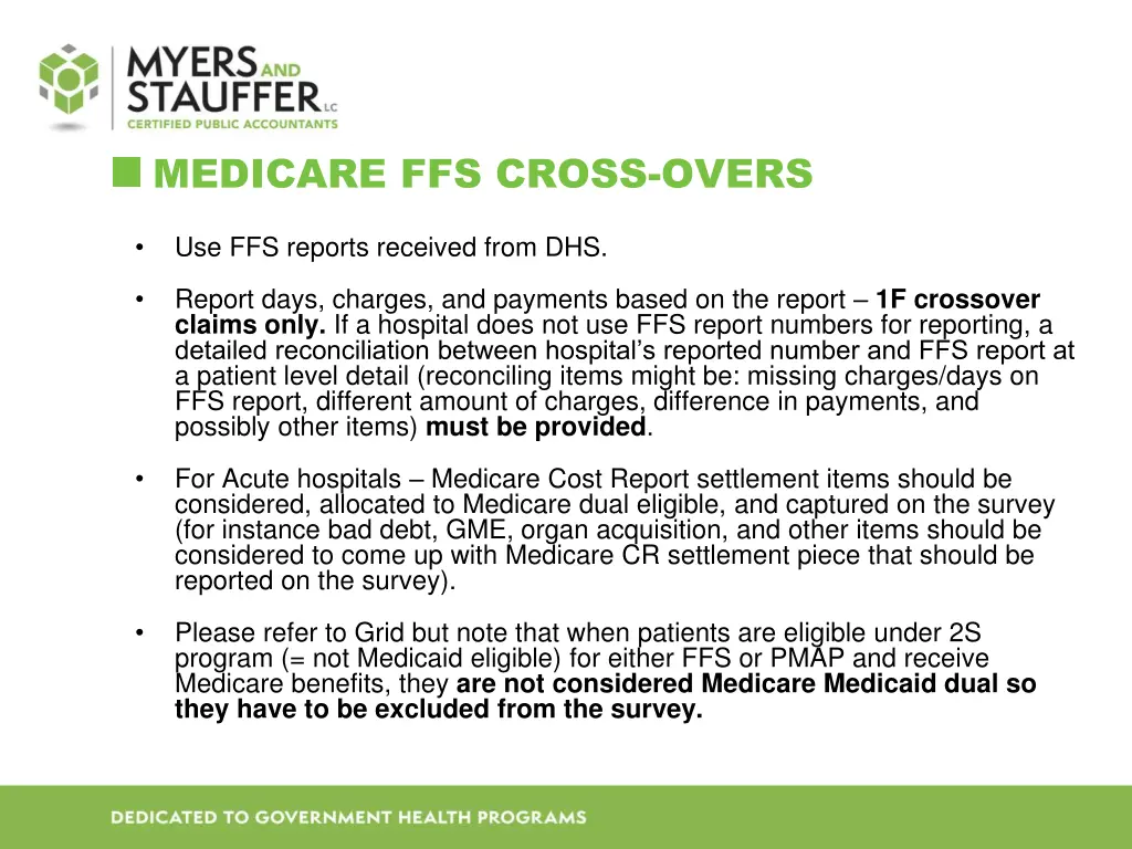 medicare ffs cross overs