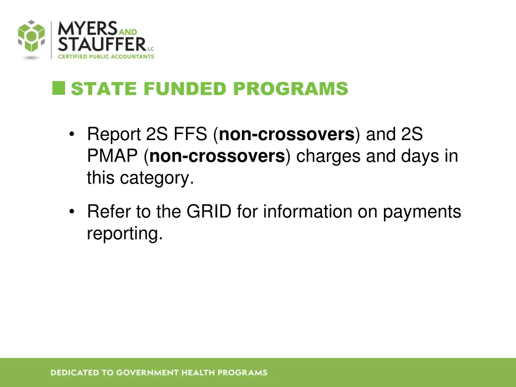 state funded programs